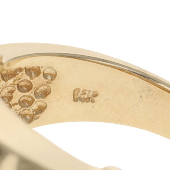 Yellow Gold Onyx Diamond Band - 14k .40ctw Zig-Zag Ring SZ 6 3/4 - Picture 6 of 7